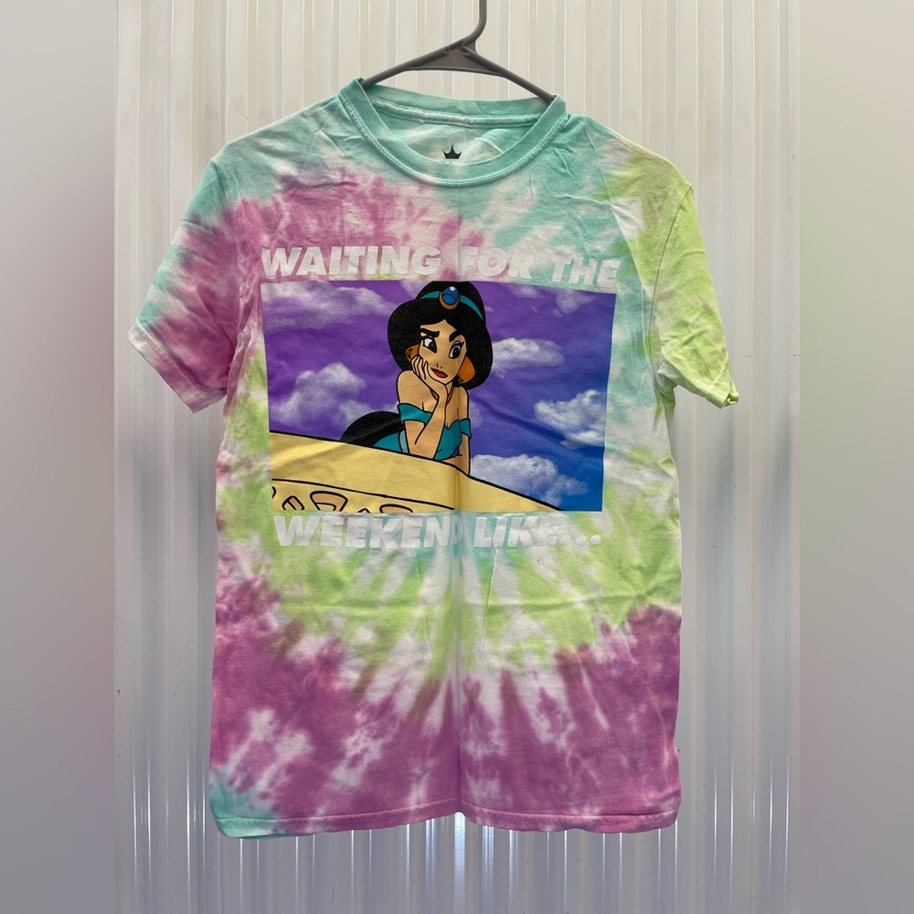 Disney Jasmine Tie-Dye Women’s Tee - Pink, Green, Blue